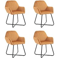 Dining Chairs 4 pcs Ochre Velvet - Dining Chair