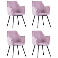 Dining chairs 4 pcs pink velvet - Dining Chair