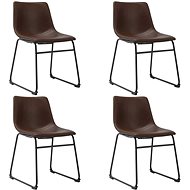 Dining chair 4 pcs light brown faux leather - Dining Chair