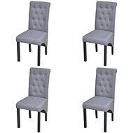 Dining chairs 4 pcs light gray textile - Dining Chair