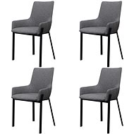 Dining chairs 4 pcs light gray textile - Dining Chair
