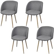 Dining chairs 4 pcs light gray textile - Dining Chair