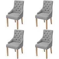 Dining Chairs 4 pcs Light Grey Textile - Dining Chair