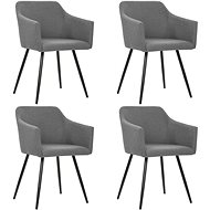 Dining chairs 4 pcs light gray textile - Dining Chair