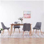 Dining chairs 4 pcs light gray textile - Dining Chair