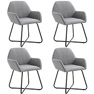 Dining Chairs 4 pcs Light Grey Textile - Dining Chair