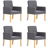 Dining Chairs 4 pcs Light Grey Textile - Dining Chair