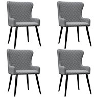 Dining chairs 4 pcs light gray textile - Dining Chair