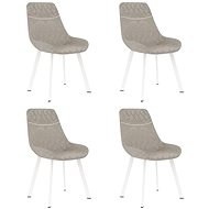 Dining chair 4 pcs light gray faux leather - Dining Chair