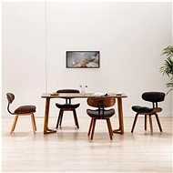 Jedálenské stoličky 4 ks sivé ohýbané drevo a textil - Jedálenská stolička