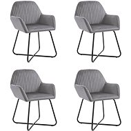 Dining Chairs 4 pcs Grey Velvet - Dining Chair