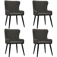 Dining chairs 4 pcs gray velvet - Dining Chair