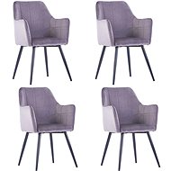 Dining chairs 4 pcs gray velvet - Dining Chair