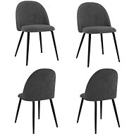 Dining chairs 4 pcs gray textile - Dining Chair
