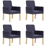 Dining Chair 4 pcs Grey Faux Brushed Leather - Dining Chair