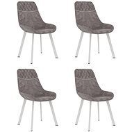 Dining chair 4 pcs gray faux leather - Dining Chair
