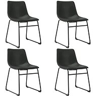 Dining chair 4 pcs gray faux leather - Dining Chair