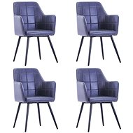 Dining chair 4 pcs gray faux suede leather - Dining Chair