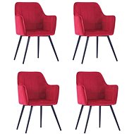 Dining chairs 4 pcs dark red velvet - Dining Chair