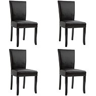 Dining chair 4 pcs dark brown faux leather - Dining Chair