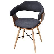 Jedálenské stoličky 4 ks tmavo sivé ohýbané drevo a textil - Jedálenská stolička