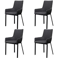 Dining chairs 4 pcs dark gray textile - Dining Chair