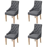 Dining chairs 4 pcs dark gray textile - Dining Chair