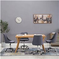 Dining chairs 4 pcs dark gray textile - Dining Chair