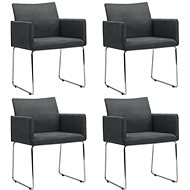 Dining chairs 4 pcs dark gray textile - Dining Chair