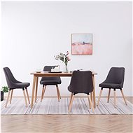 Dining chairs 4 pcs dark gray textile - Dining Chair