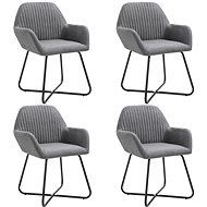 Dining Chairs 4 pcs Dark Grey Textile - Dining Chair