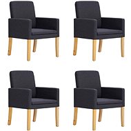 Dining Chairs 4 pcs Dark Grey Textile - Dining Chair
