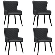 Dining chairs 4 pcs dark gray textile - Dining Chair