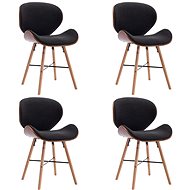Dining Chairs 4 pcs Dark Grey Textile and Bentwood - Dining Chair
