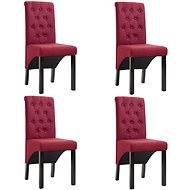 Dining chairs 4 pcs burgundy textile - Dining Chair