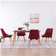 Dining chairs 4 pcs burgundy textile - Dining Chair