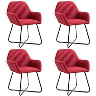 Dining chairs 4 pcs burgundy textile - Dining Chair