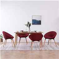 Dining chairs 4 pcs burgundy textile - Dining Chair