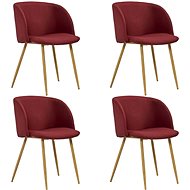 Dining chairs 4 pcs burgundy textile - Dining Chair