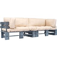 2-piece Garden Sofa from Pallets with Sandy Pillows Pine 275299 - Garden Sofa