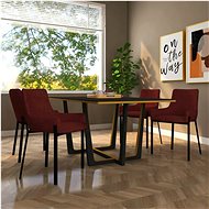 Dining chairs 4 pcs burgundy textile - Dining Chair