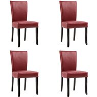 Dining chairs 4 pcs burgundy faux leather - Dining Chair