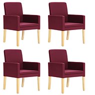 Dining chairs 4 pcs burgundy faux leather - Dining Chair