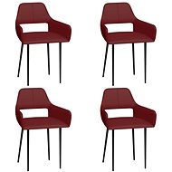 Dining chairs 4 pcs burgundy faux leather - Dining Chair