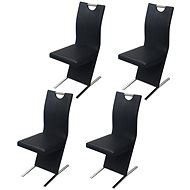 Dining chairs 4 pcs made of artificial leather, black - Dining Chair