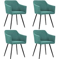 Dining chairs 4 pcs green textile - Dining Chair