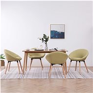 Dining chairs 4 pcs green textile - Dining Chair