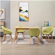 Dining chairs 4 pcs green textile - Dining Chair
