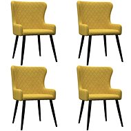 Dining chairs 4 pcs yellow velvet - Dining Chair