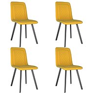 Dining chairs 4 pcs yellow velvet - Dining Chair